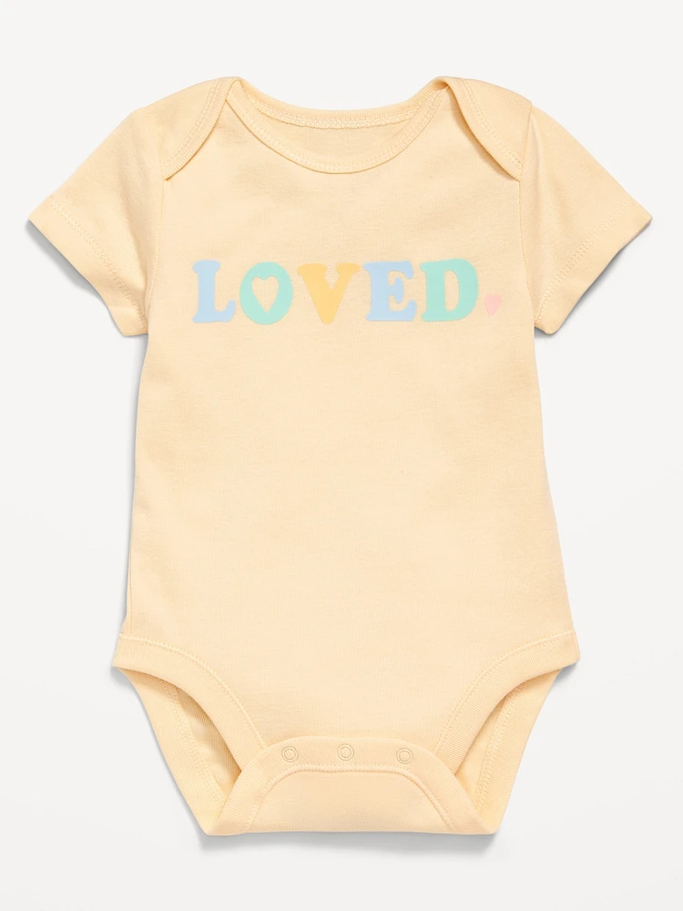 Unisex Short-Sleeve Graphic Bodysuit for Baby