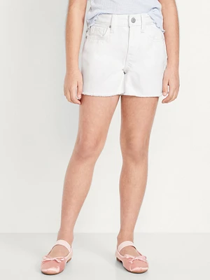 High-Waisted Frayed-Hem Jean Shorts for Girls