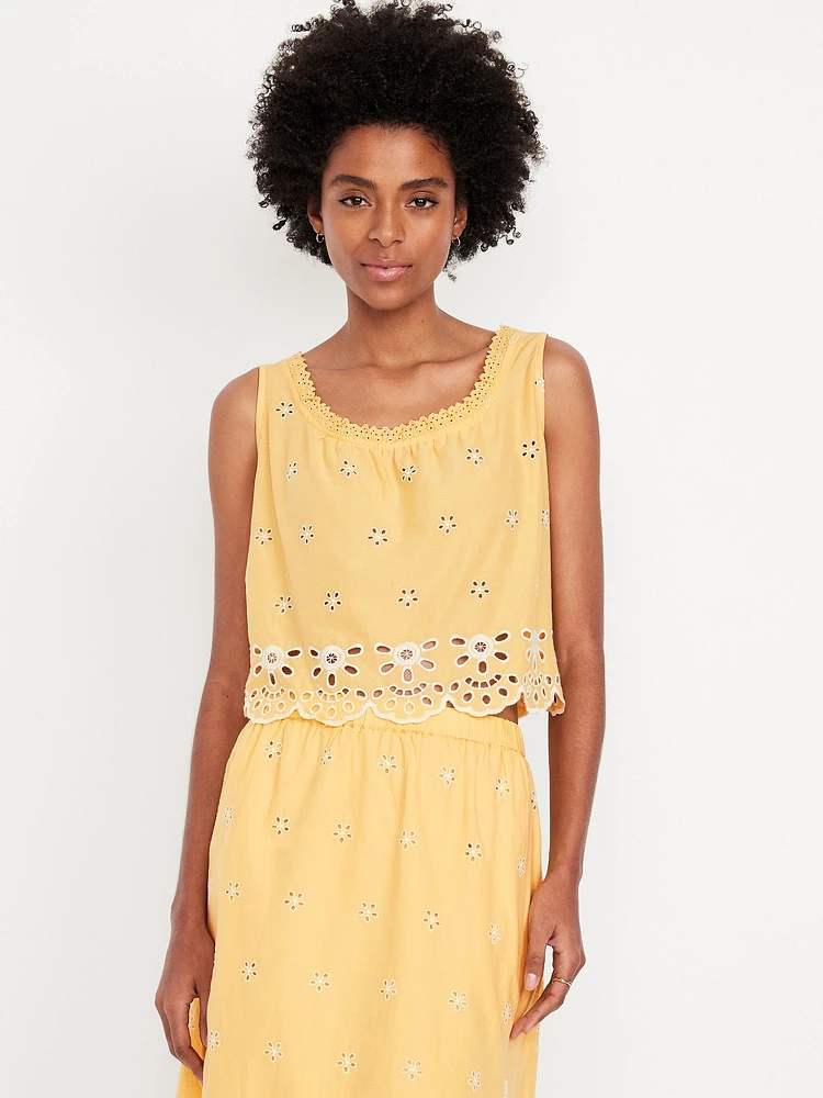 leeveless Eyelet Top