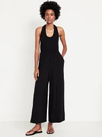 Waist-Defined Halter Jumpsuit