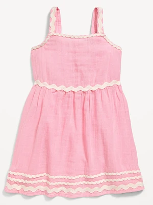 Sleeveless Double-Weave Fit and Flare Dress for Toddler Girls