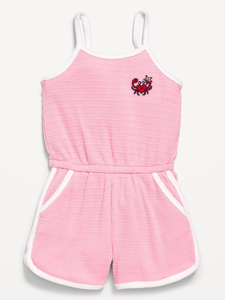 Sleeveless Textured-Knit Romper for Toddler Girls