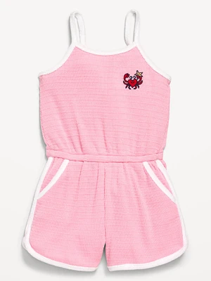 Sleeveless Textured-Knit Romper for Toddler Girls
