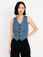 Button-Front Denim Vest