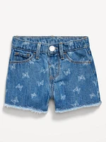 Embroidered Frayed-Hem Jean Shorts for Toddler Girls