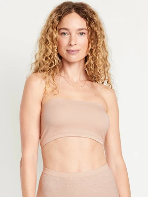 Seamless Ribbed Longline Bandeau Bra