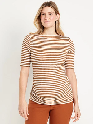 Maternity lit-Neck Ribbed Top