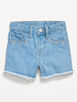 Frayed-Hem Jean Shorts for Toddler Girls