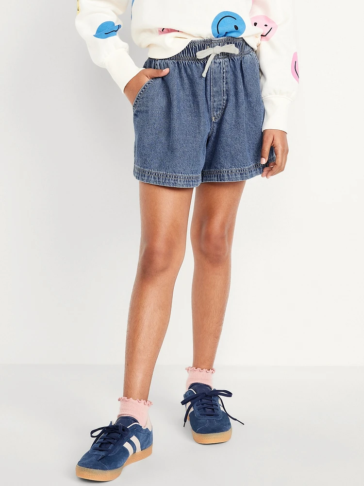 High-Waisted Pull-On Jean Shorts for Girls