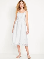 Fit & Flare Eyelet Midi Dress
