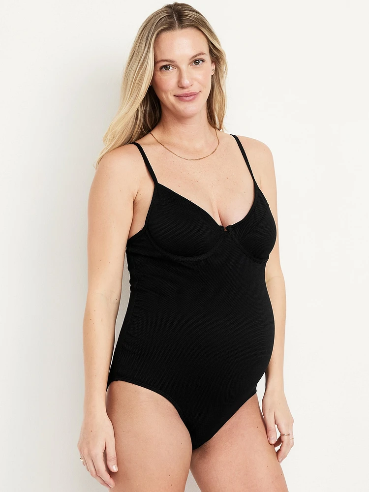 Maternity Textured One-Piece Balconette Swimsuit