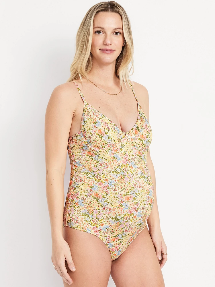 Maternity Textured One-Piece Balconette Swimsuit