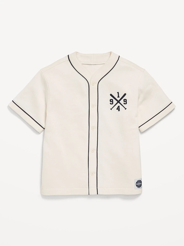 Oversized Fleece Baseball Shirt for Boys