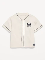 Oversized Fleece Baseball Shirt for Boys