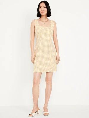 Linen-Blend Mini Dress