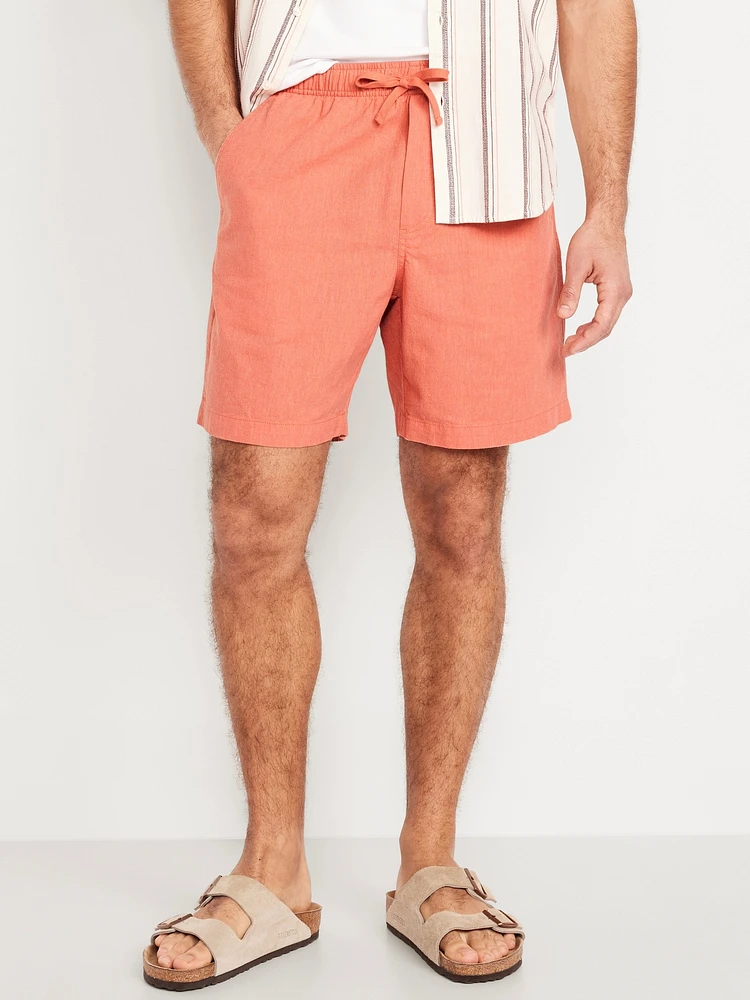 Linen-Blend Jogger Shorts - 7-inch inseam