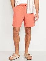 Linen-Blend Jogger Shorts - 7-inch inseam