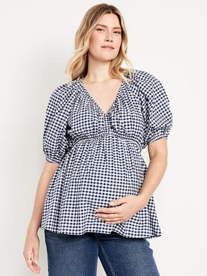 Maternity Short-Sleeve Poplin Top