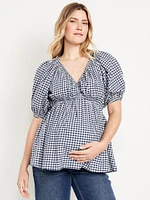 Maternity Short-Sleeve Poplin Top