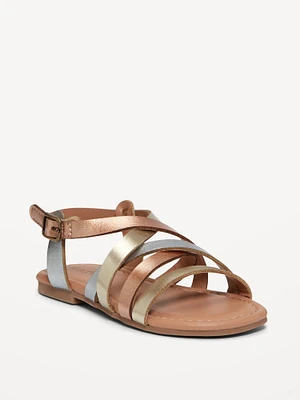 Faux-Leather Strappy Sandals for Toddler Girls