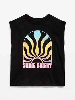 Sleeveless Muscle Graphic T-Shirt for Girls