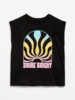 Sleeveless Muscle Graphic T-Shirt for Girls