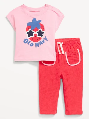 Printed Sweatshirt and Pants Set for Baby