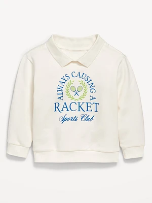 Oversized Collared Graphic Sweatshirt for Toddler Boys