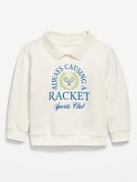 Oversized Collared Graphic Sweatshirt for Toddler Boys
