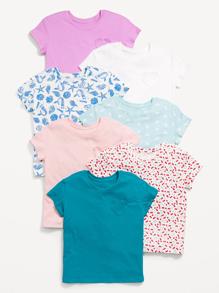 Softest Short-Sleeve Variety T-Shirt 7-Pack for Girls