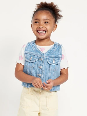 Cropped Jean Vest for Toddler Girls