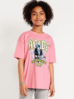 AC/DC Oversized Graphic T-Shirt for Girls