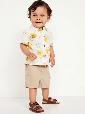 Printed Short-Sleeve Linen-Blend Shirt for Baby