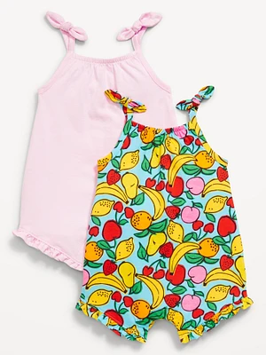 Sleeveless Tie-Knot One-Piece Romper 2-Pack for Baby