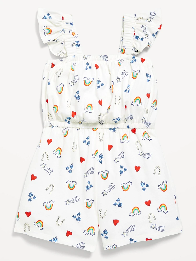Printed Sleeveless Romper for Toddler Girls