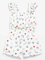 Printed Sleeveless Romper for Toddler Girls