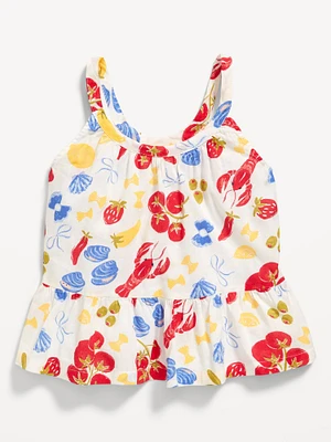 Printed Cami Peplum Top for Toddler Girls