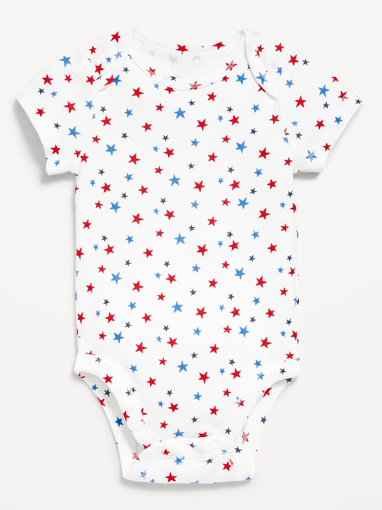 Printed Short-Sleeve Unisex Bodysuit for Baby