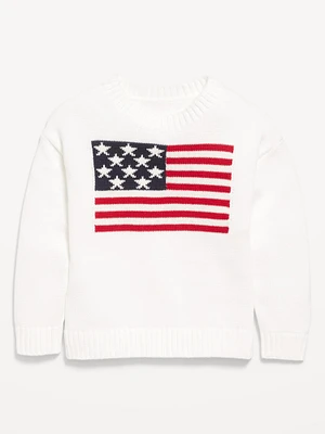 Long-Sleeve Flag-Graphic Sweater for Toddler Girls