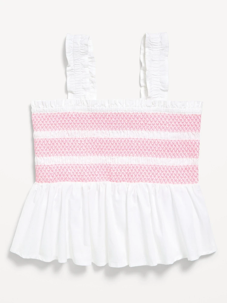 Smocked Peplum Tank Top for Girls
