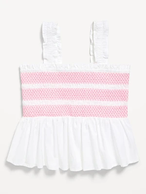 Smocked Peplum Tank Top for Girls