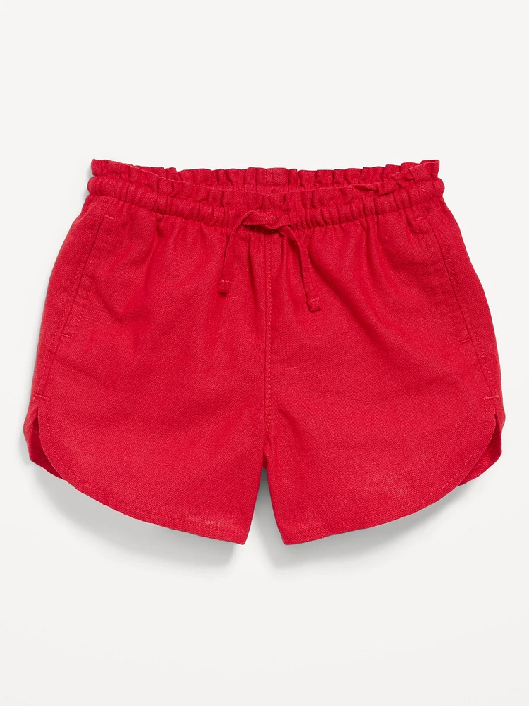 Dolphin-Hem Linen-Blend Shorts for Toddler Girls