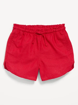 Dolphin-Hem Linen-Blend Shorts for Toddler Girls