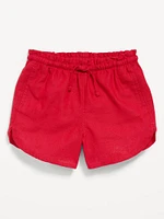 Dolphin-Hem Linen-Blend Shorts for Toddler Girls