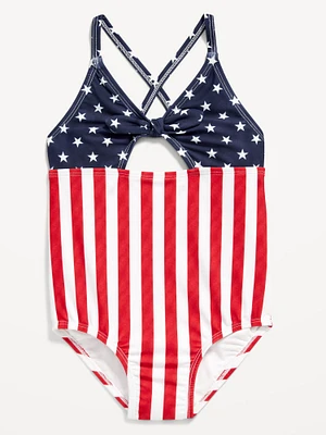 Printed Tie-Front One-Piece Swimsuit for Toddler & Baby