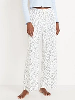 High-Waisted Pointelle Pajama Pants