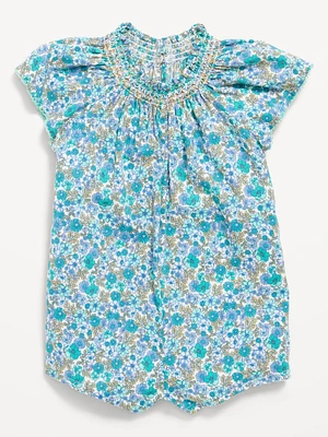 Printed Flutter-Sleeve One-Piece Romper for Baby