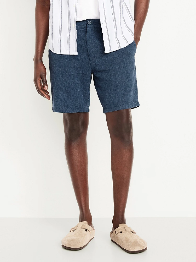 Slim Rotation Linen-Blend Chino Shorts - 8-inch inseam
