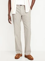 90s Straight Linen-Blend Chino Pants