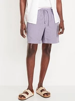 Linen-Blend Jogger Shorts - 7-inch inseam